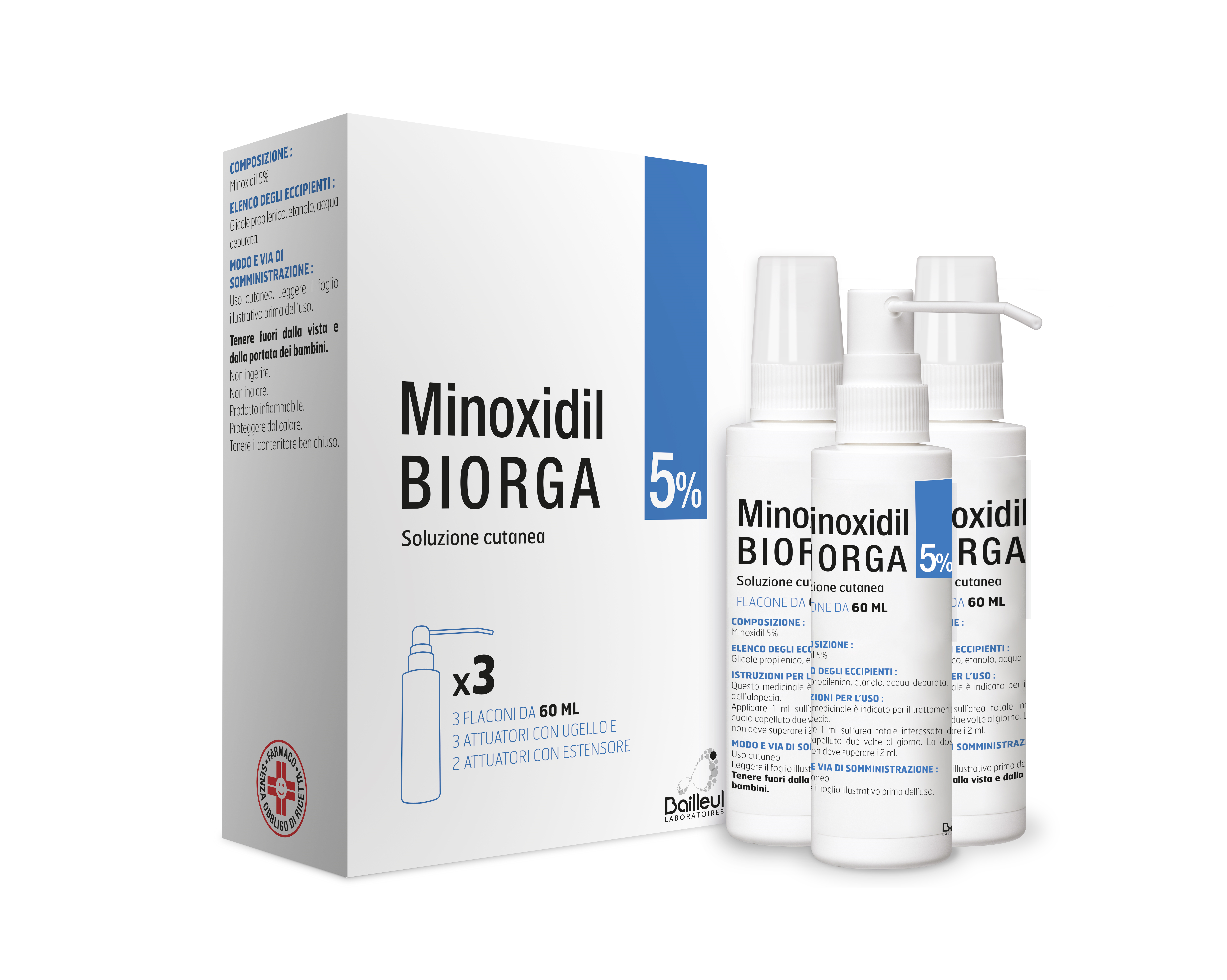 Minoxidil Biorga Sol Cut 3Fl 5%